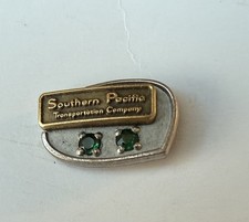 Vintage Southern Pacific Railroad Employee Green Gemstones Award Pin picture