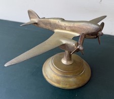 Vintage Silverplate De Havilland DH.88 Comet Metal Desk Model Airplane  picture