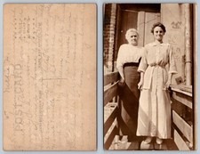 Vintage RPPC Two Women Portrait Real Photo Postcard Early 1900s picture