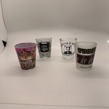 Vintage Casino Shot Glass Lot Of 4 Las Vegas Pawn Stars Atlantic City Mystic picture
