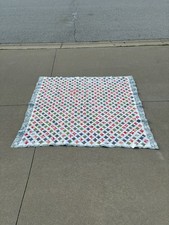 Beautiful Vintage 1930s Yo-Yo Antique Quilt 82x77 Large Big Quilted Handmade picture