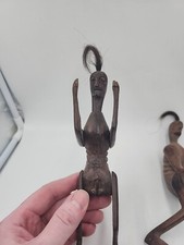 HandCarved Female MaleAfrican Tribal Fertility Doll Reticulated Arms Legs Lizard picture