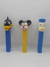 3 VTG Pez Dispenser DISNEY Lot Mickey, Donald Duck, Daffy Duck No Feet  picture