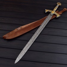 THE TEMPLAR 01 — Custom Handmade | Damascus Steel | Knights Templar Sword | USA picture
