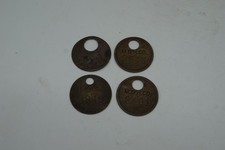 Vintage M.O'H.CO. Numbered Industrial Tags - Lot of 4 Bronze Metal Tokens picture