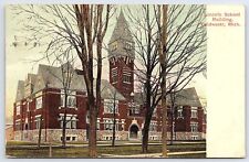 1908 Lincoln School Building Learning Center Coldwater Michigan Posted Postcard picture