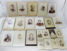 22 Antique OLD 1800's Photographs. CDV Portraits Men, Women, Child, Beards. #6 picture