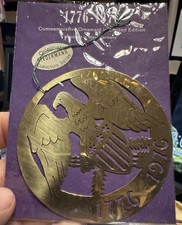 NOS 1976 Biedermann Bicentennial Brass Ornament 1776-1976 West Germany Eagle picture
