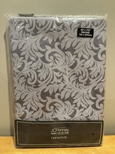 Vintage JC Penney Home Damask Lilac Purple Tablecloth Oblong 60” X 102” NOS picture