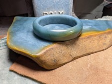 Guatemalan Jadeite Bangle Bracelet 59mm x from Rough Guatemala Blue Jade Slab picture