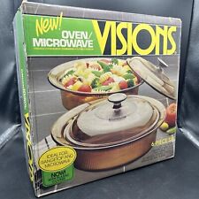 Vintage Sealed Box Corning Visions Transparent Amber 6 Piece Cookware Set w/Lids picture