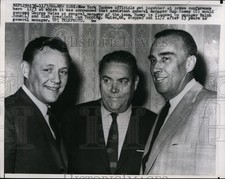 1960 Press Photo NY Yankee officials Roy Haney, Dan Topping & Ralph Houk picture