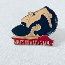 Vtg RARE Sigmund Freud Whats on a Mans Mind Optical Illusion Enamel Lapel Pin picture