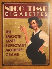 Tin Sign Vintage Nico Time Cigarettes picture