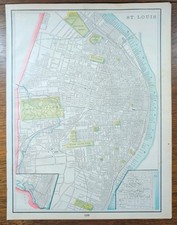 Vintage 1897 ST LOUIS MISSOURI Map 14