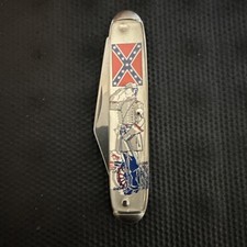 Vintage 1961 Civil War Centennial Rebel Pocket Knife Made USA Gift Box Ready picture