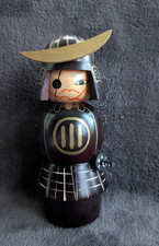 Vtg Samurai Kokeshi Eye Patch Creative Aoki Geika Reg # 347116 Orig Box picture