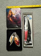 8-1/2 Slim Blade Skinner Fixed Blade Colorwood Knife+4-1/2