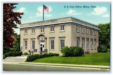 c1940 U.S. Post Office Exterior View Building Milan Tennessee Vintage Postcard picture