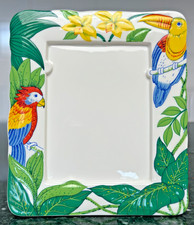 Vtg MIKASA Picture Frame Bone China Tropical Exotic Harmony Parrot Toucan Jungle picture