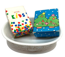VTG Avon Soap Dish & Bars Surroundings Christmas Easter Flowers Kids Tree picture