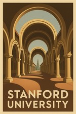 Stanford University Poster - USA 🇺🇸 - Retro 1960s Design 24x36” - Classic picture