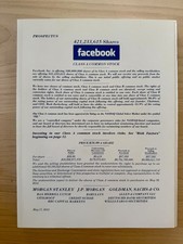 2012 Facebook, Inc. IPO Final Prospectus Initial Public Offering Rare META picture
