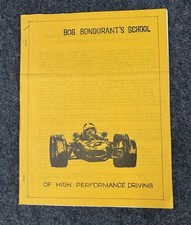 VTG 1969 Bob Bondurant School of Driving Application w/ SIGNED LETTER Autograph picture