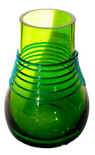 LSA International Handcrafted, Mouth Blown Glass Green with applied Blue Vintage picture