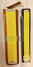 2 Pickett Slide Rules N4-ES & N902-ES Yellow w/Original Leather Cases  - DS31 picture