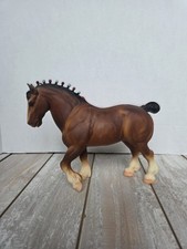 VTG BREYER  Bay Chalky Clydesdale Stallion w/Red & White Bobs/Red Tail Ribbon picture