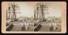 Photo:Cartagena Spain Wharfs 1902 Sailing Ships Dockworkers Stereo View picture
