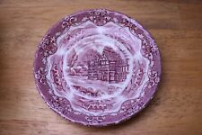 Vintage GRINDLEY Transferware Red English Country Inn Bears Head Saucer picture