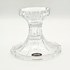Clear Lead Crystal  Candle Holder 24% Lead Crystal USA  picture