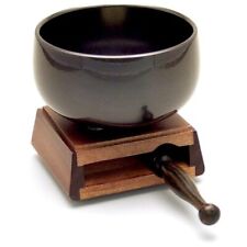 NEW Orin Set Buddhist Bell Singing Bowl Dark Shilver Brass Ebony Rin Stick Japan picture