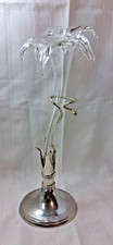  Vintage Oneida Silverplate & Hand Blown Glass Lily Bud Vase Amaryllis 15