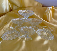 6 Westmoreland English Hobnail Crystal Pedestal Open Salt Cellers picture
