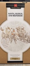 MEMBER’S MARK PORCELAIN SANTA SLEIGH & REINDEER CHRISTMAS DECORATION IN BOX 2005 picture