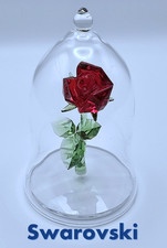 🌹Swarovski Crystal Disney Beauty & Beast Enchanted Rose Figurine, Bell Jar, NIB picture