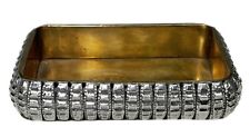 Small Vanity Catch All Tray Boho Holder Organizer Candy Dish Metal 6”x 4.25” x 1 picture