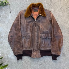 VTG 40s WWII M422A Fried Ostermann Co Named US Navy Bomber Flight Jacket USN Med picture