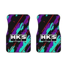 Retro 90's JDM HKS Design Car Mats (2x Front), Motorsports Racing Inspired  picture