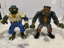 1993 Playmates Toys TMNT Lot of 2. “Leo as the Wolfman + Mike as Frankenstein”  picture