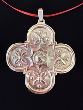 Reed & Barton 1986 Sterling Silver Cross Christmas Ornament Pendant with Bag picture