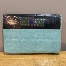 Vtg Dan River Full Flat Sheet Turquoise Julep Colours by Alexander Julian picture