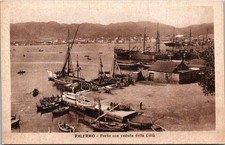 Palermo Italy IT Harbor Port City View Boats RPPC Real Photo Postcard picture