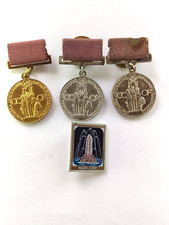 Set of 3 Soviet Medals  VDNH USSR СССР  collectible picture
