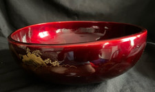 JAPANESE /LARGE/ LACQUERED/ WOOD BOWL / 10.75 / Landscape picture