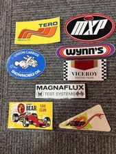 Vintage Racing Decals Lot 60’s and 70’s. AuthenticBear Club,Magnflux,Asp, etc  picture