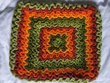 Vintage Pillow Cover Crochet Knit 1970's Zip Closure 15x13
